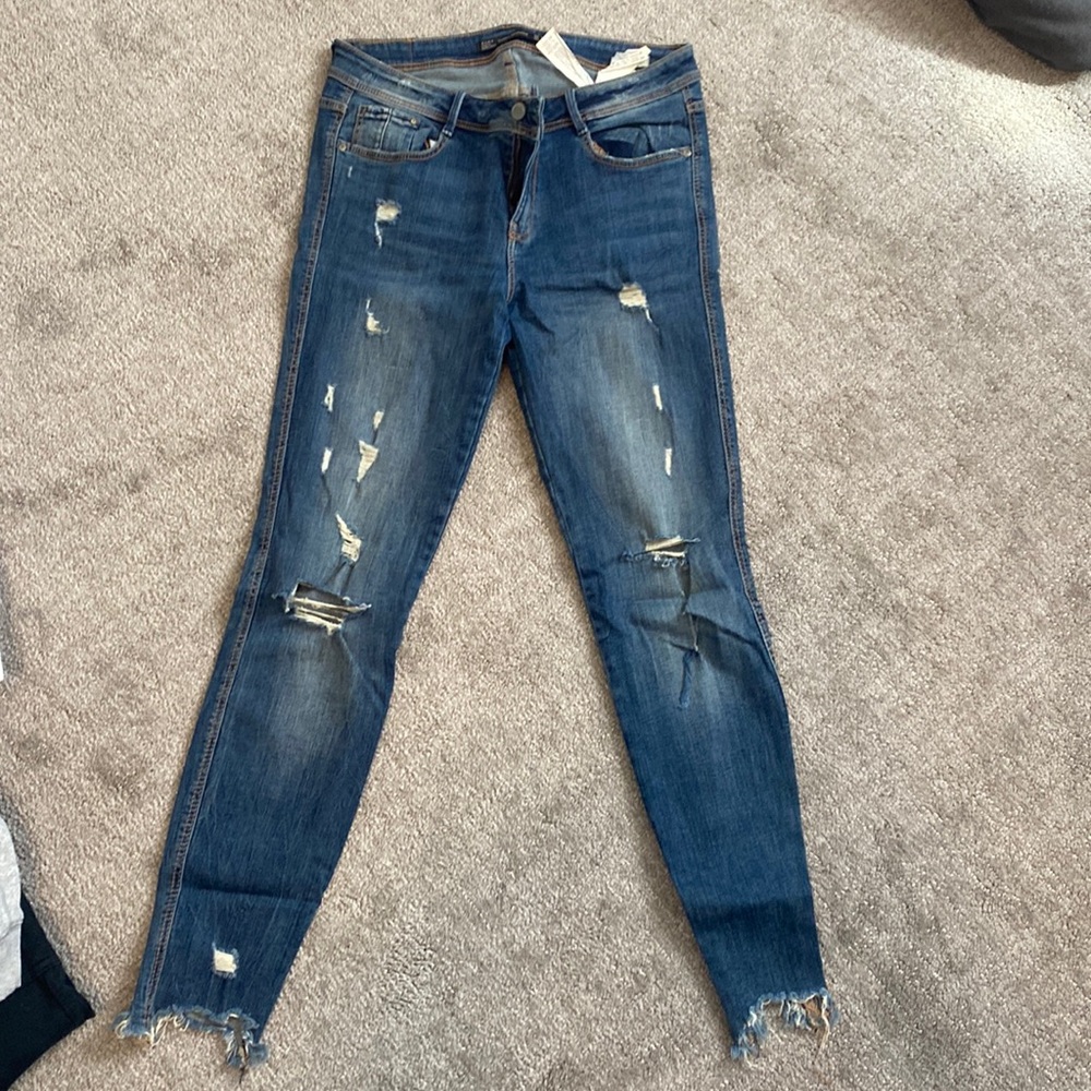 Zara size 40 ripped skinny jeans